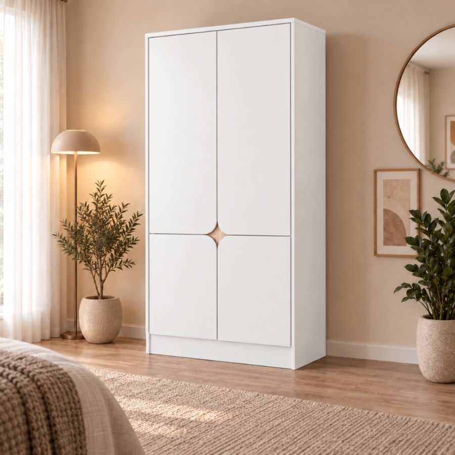 Ropero Solaris de 4 Puertas con Cajón – Diseño Compacto con Amplio Almacenamiento